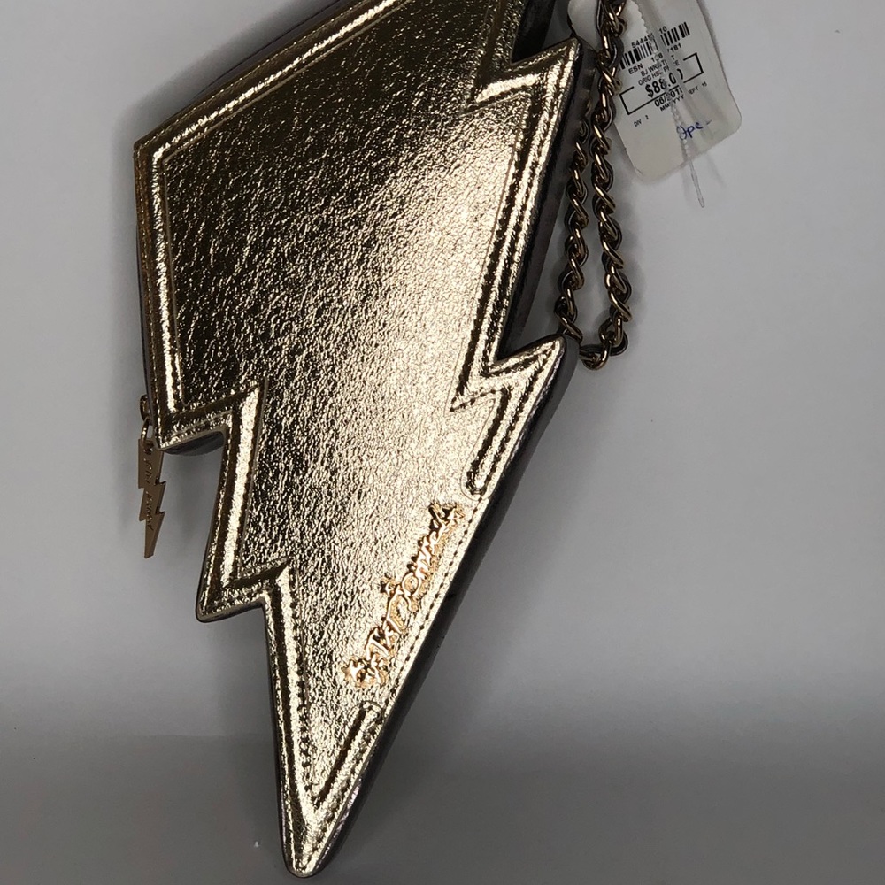 Betsey Johnson Lightning Bolt Gold Wristlet Purse